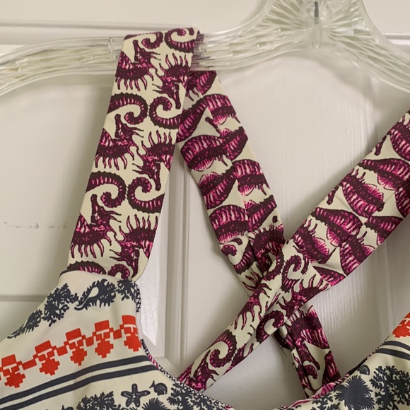 Maaji small bikini top Seahorse pink purple cross back Columbia s - Picture 3 of 14